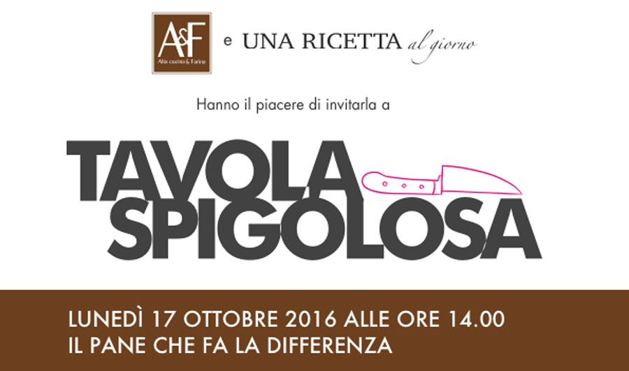 Tavola Spigolosa lunedì 17 ottobre 2016