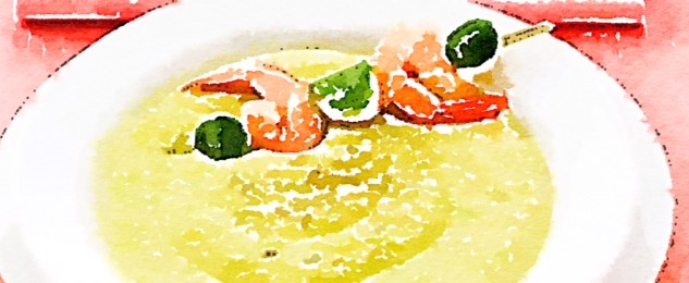 Crema di zucchine con gamberetti